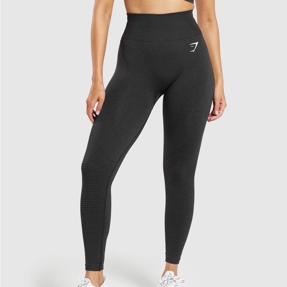 Gymshark Pants - Gymshark Vital Seamless Leggings - SMALL BLACK MARL